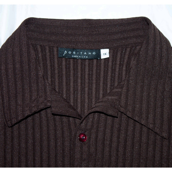 Positano‎ Men's Short Sleeve Button Front Textured Shirt Size 1X - Picture 5 of 6